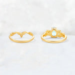 Pear Cut Moonstone Nature-Inspired Bridal Ring Set - Additional view