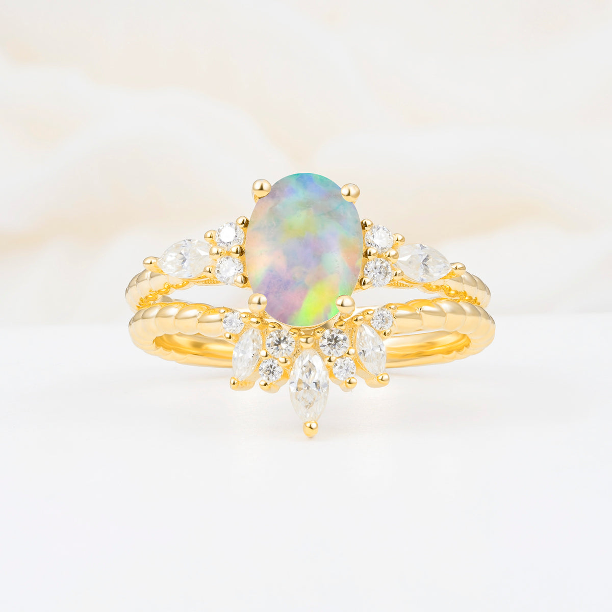 ML07064 Fire Opal Ring - Yellow-Gold