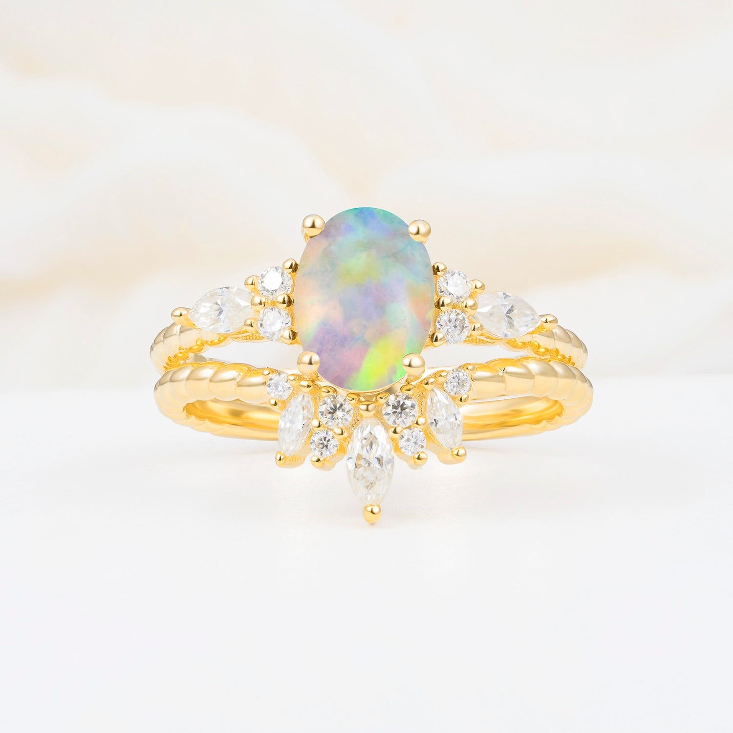 ML07064 Fire Opal Ring - Yellow-Gold