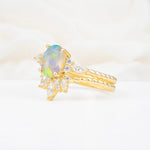 ML07064 Fire Opal Ring - White-Gold
