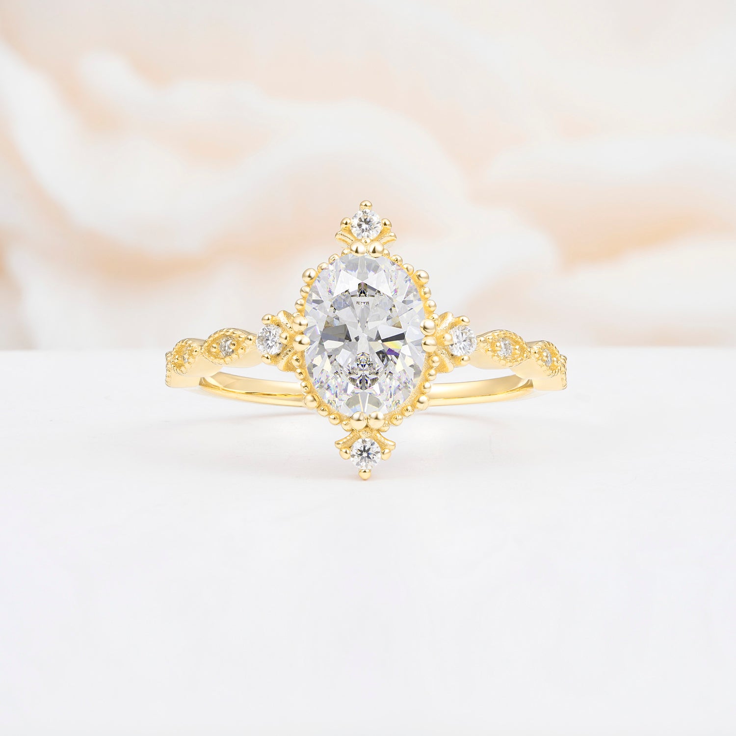 Luxurious, Sparkling Oval-Cut Moissanite Engagement Rings