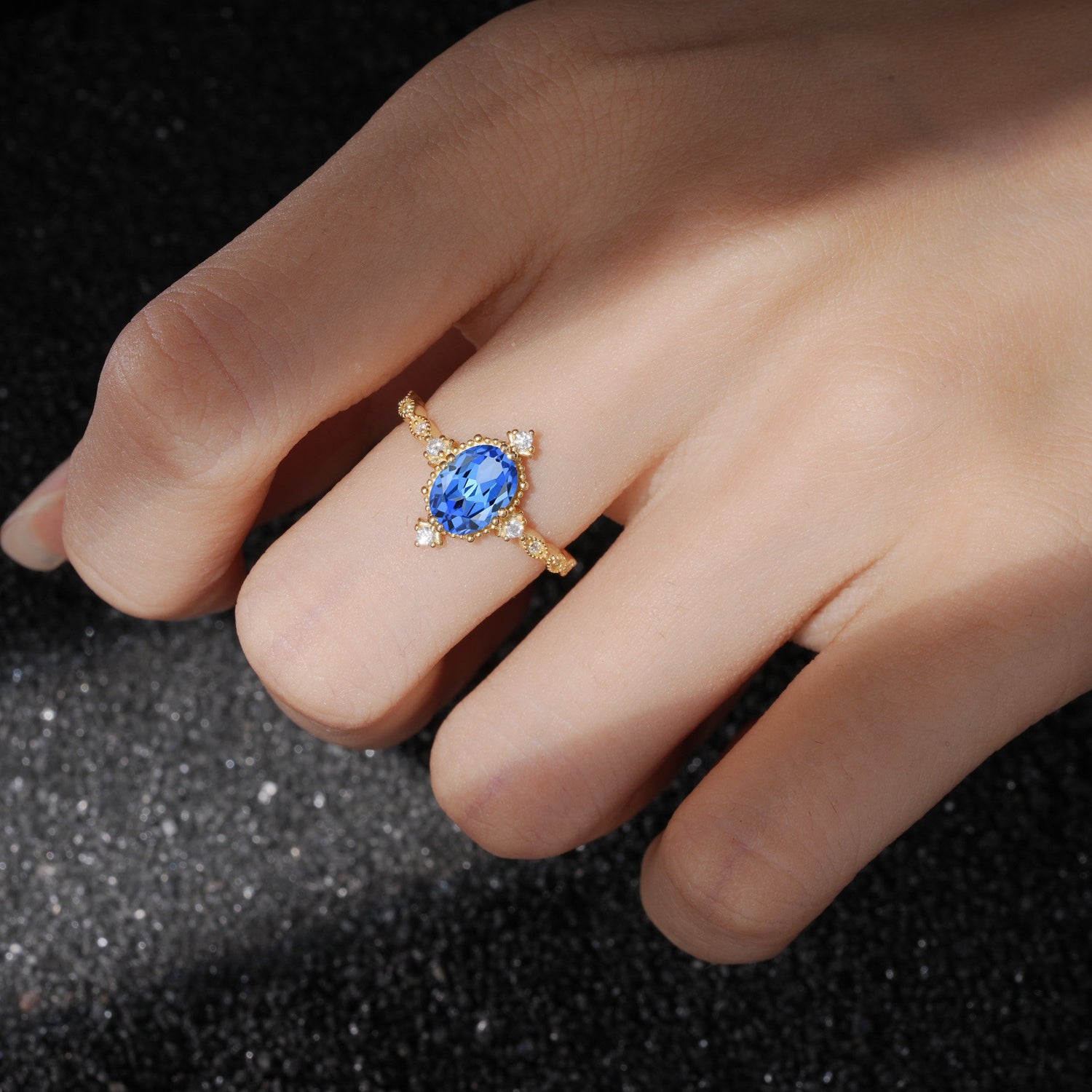 Luxurious, Sparkling Oval-Cut Sapphire Engagement Rings