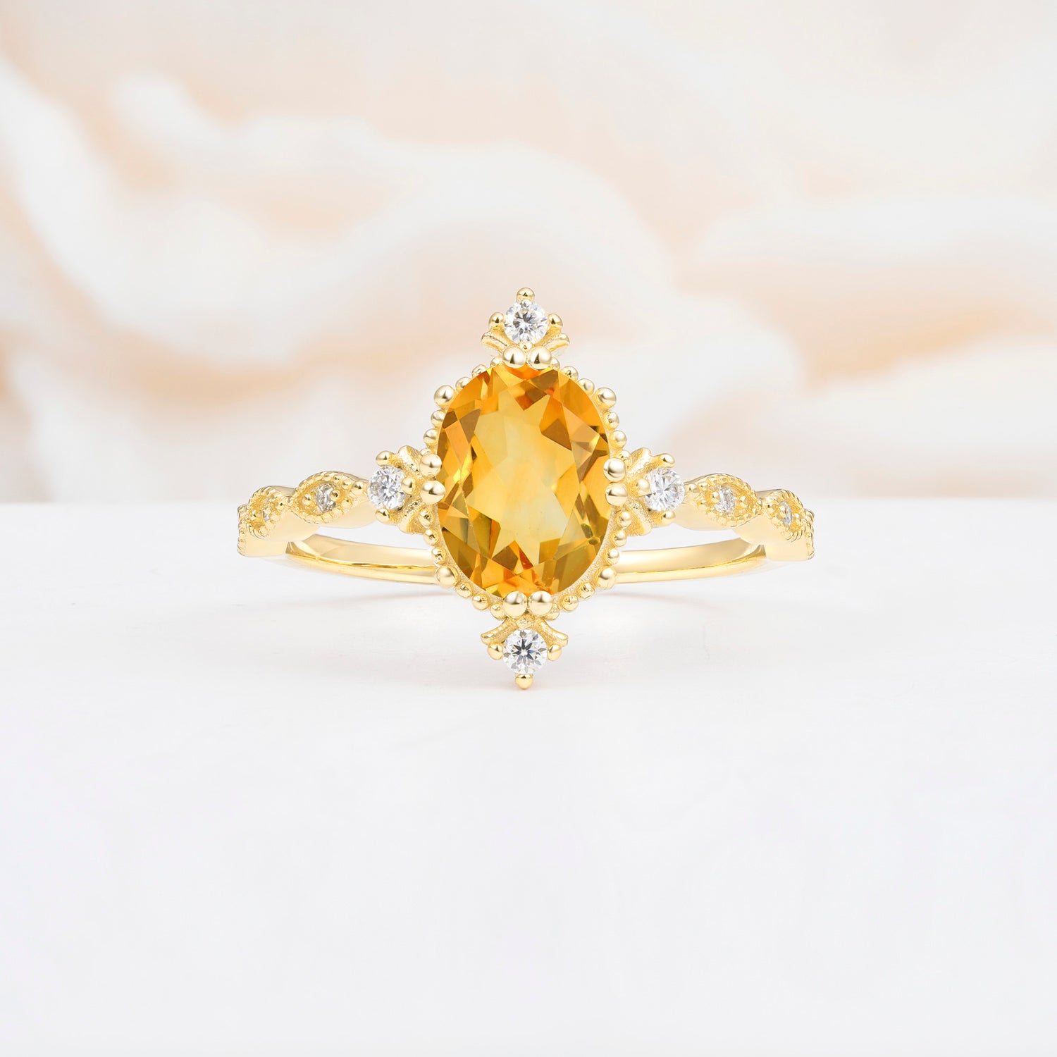 Luxurious, Sparkling Oval-Cut Citrine Engagement Rings