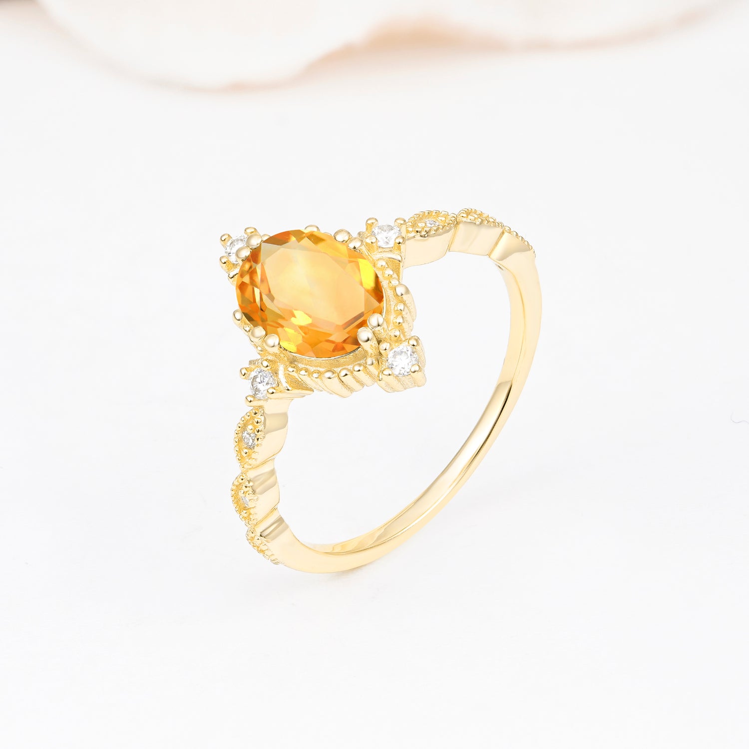 Luxurious, Sparkling Oval-Cut Citrine Engagement Rings