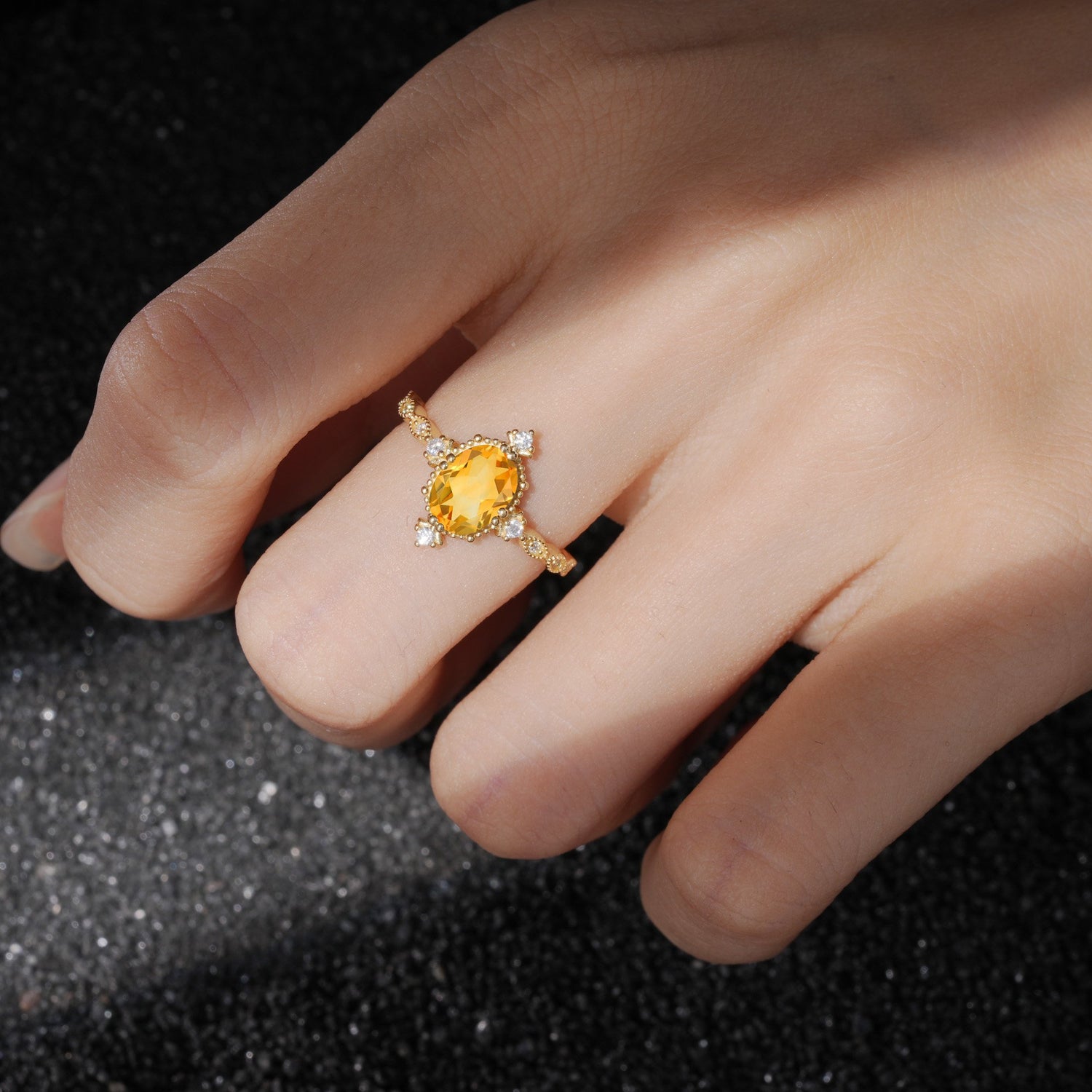 Luxurious, Sparkling Oval-Cut Citrine Engagement Rings