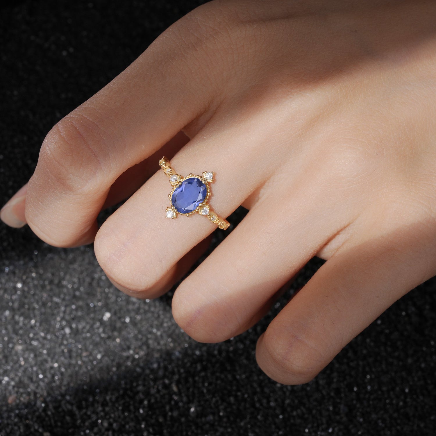 Luxurious, Sparkling Oval-Cut Tanzanite Engagement Rings