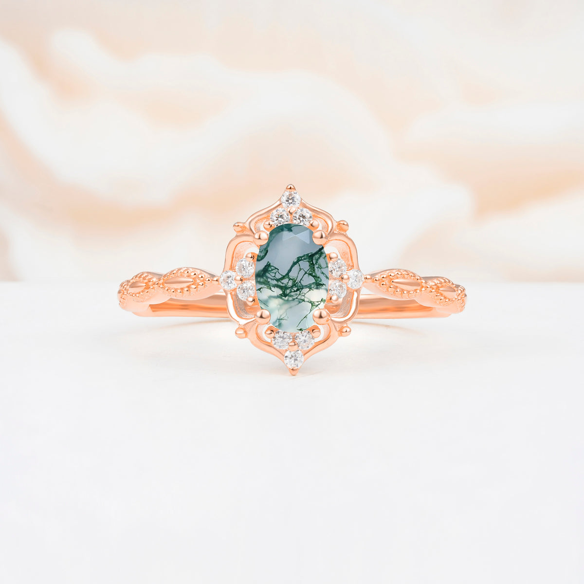 ML07068 Moss Agate Ring - Additional view
