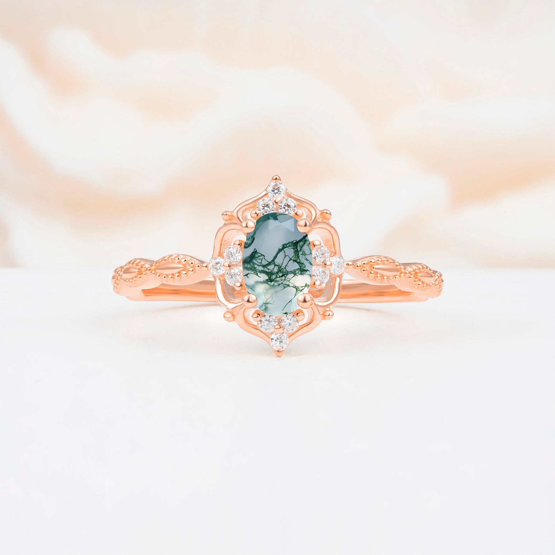 ML07068 Moss Agate Ring - Additional view