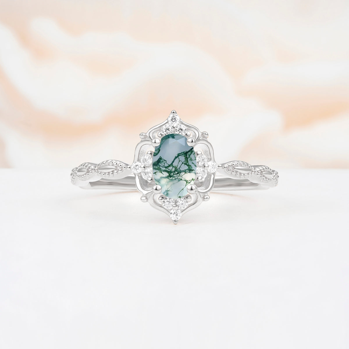 ML07068 Moss Agate Ring - Additional view