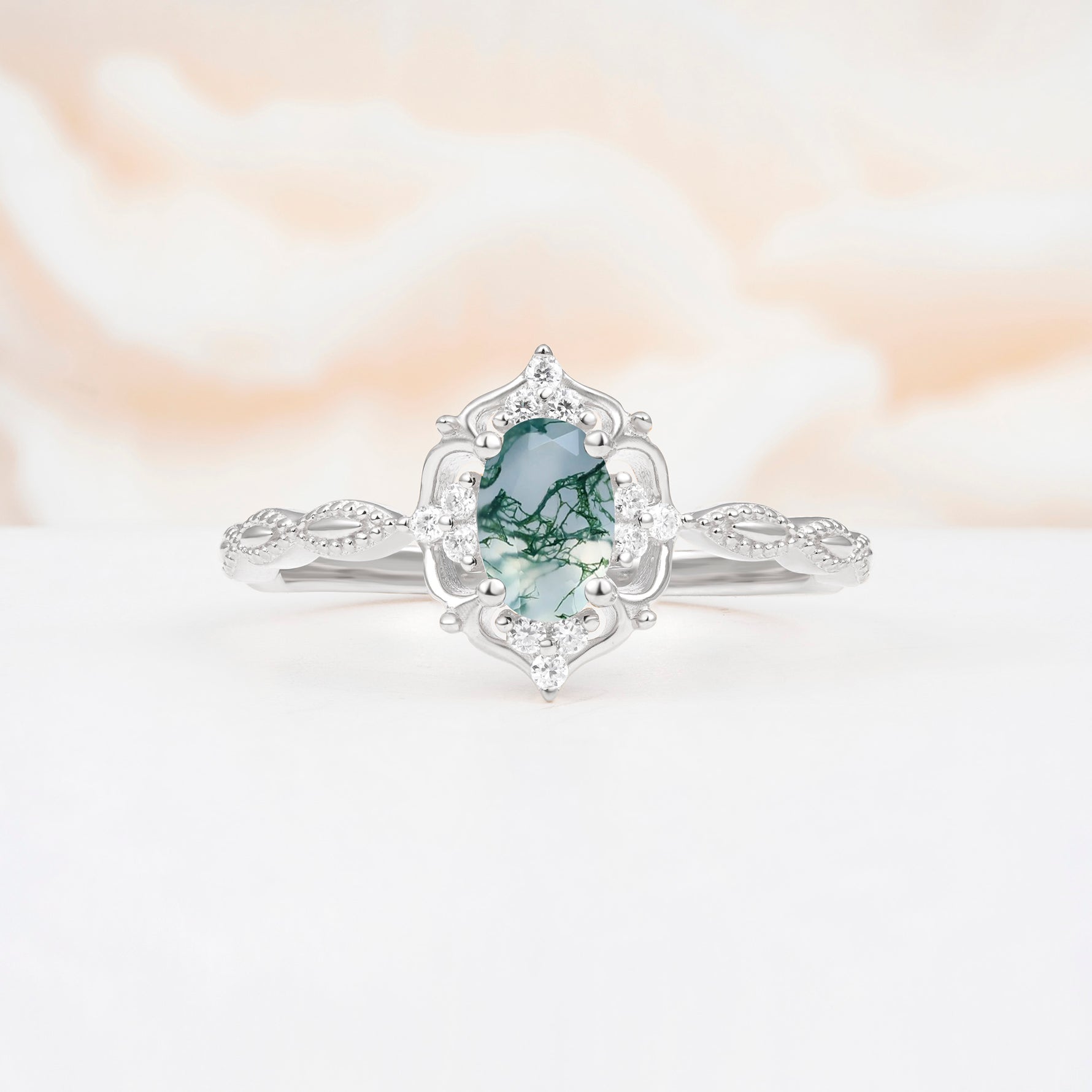 ML07068 Moss Agate Ring - Additional view