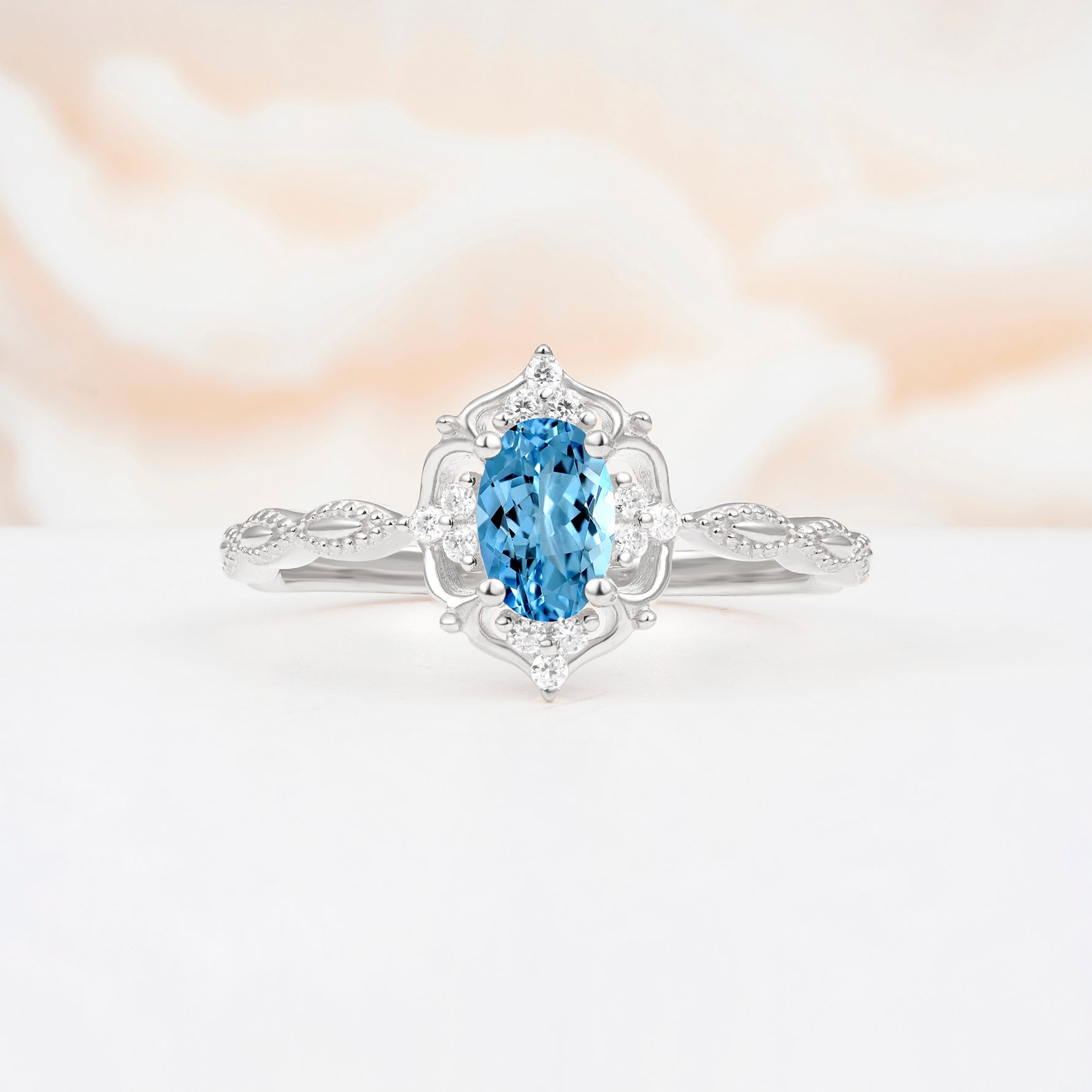 ML07068 Aquamarine Ring - Additional view