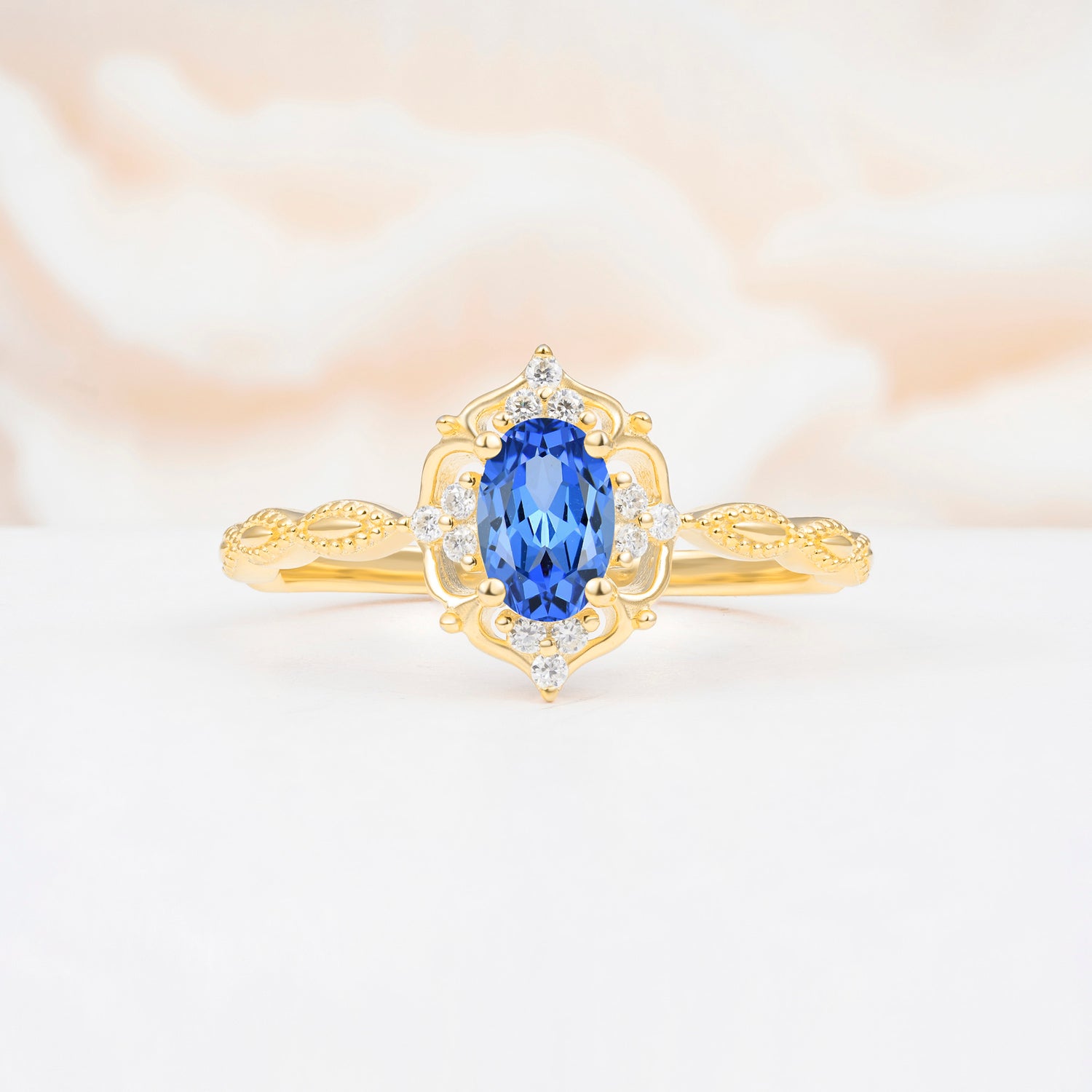 ML07068 Sapphire Ring - Yellow-Gold