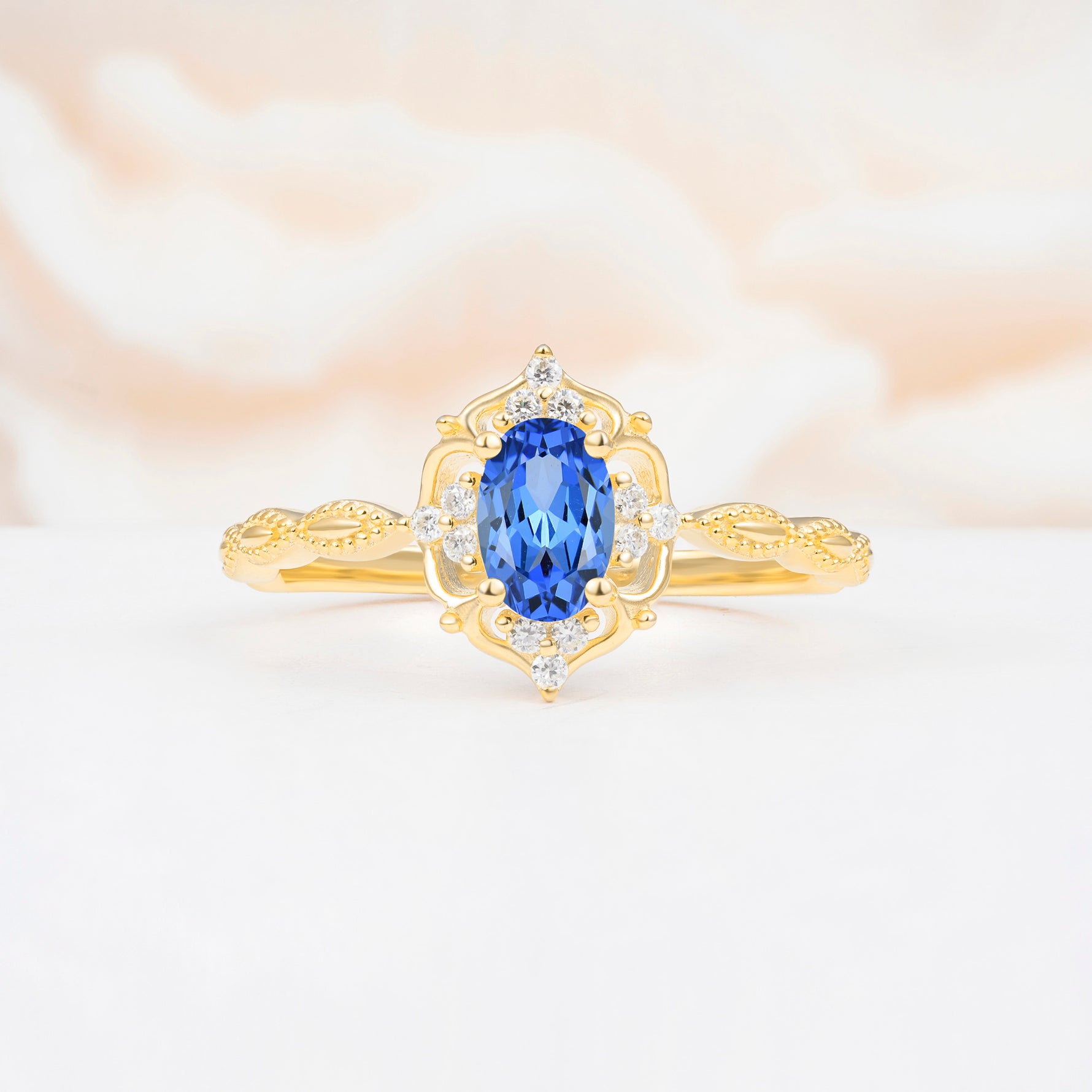 ML07068 Sapphire Ring - Yellow-Gold