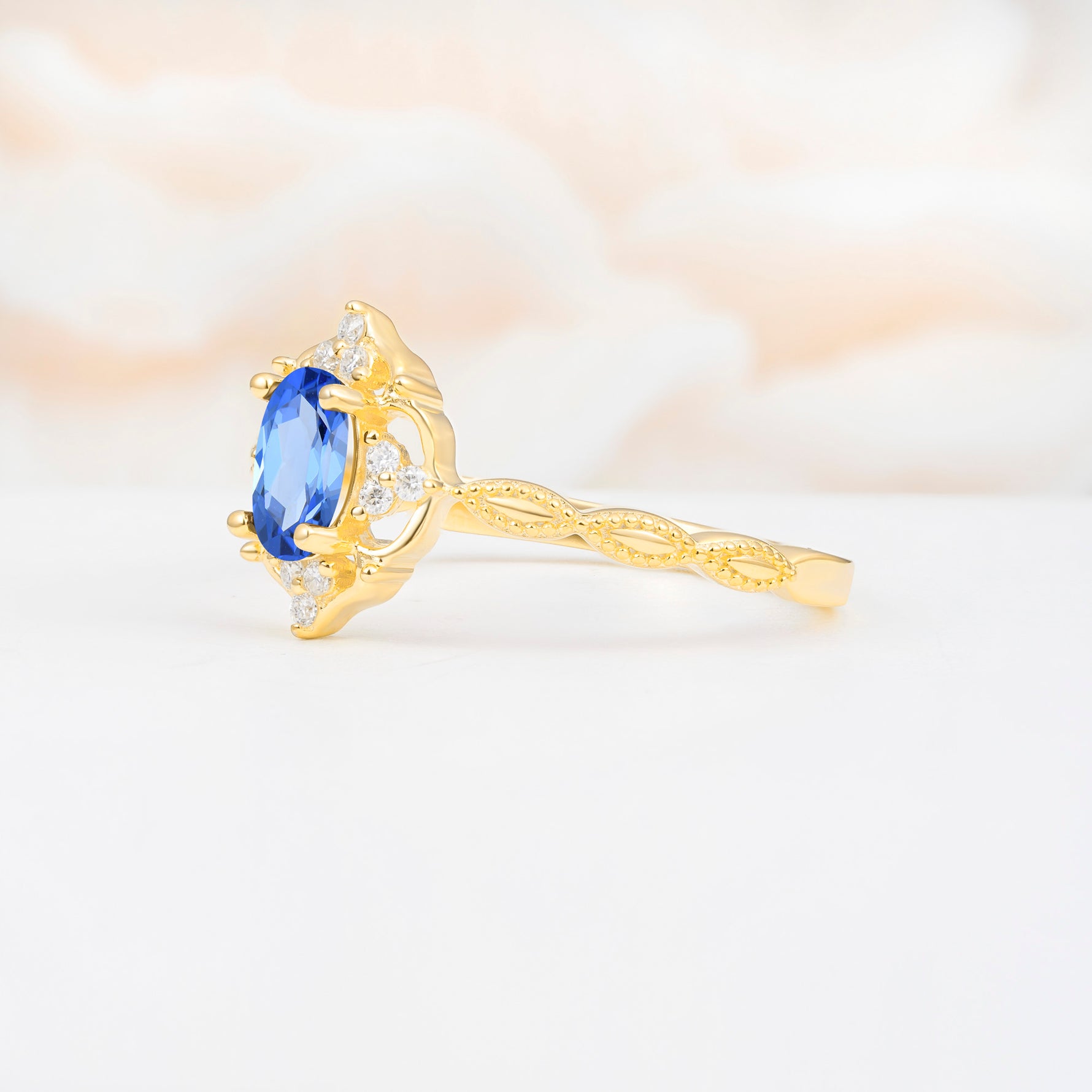 ML07068 Sapphire Ring - White-Gold