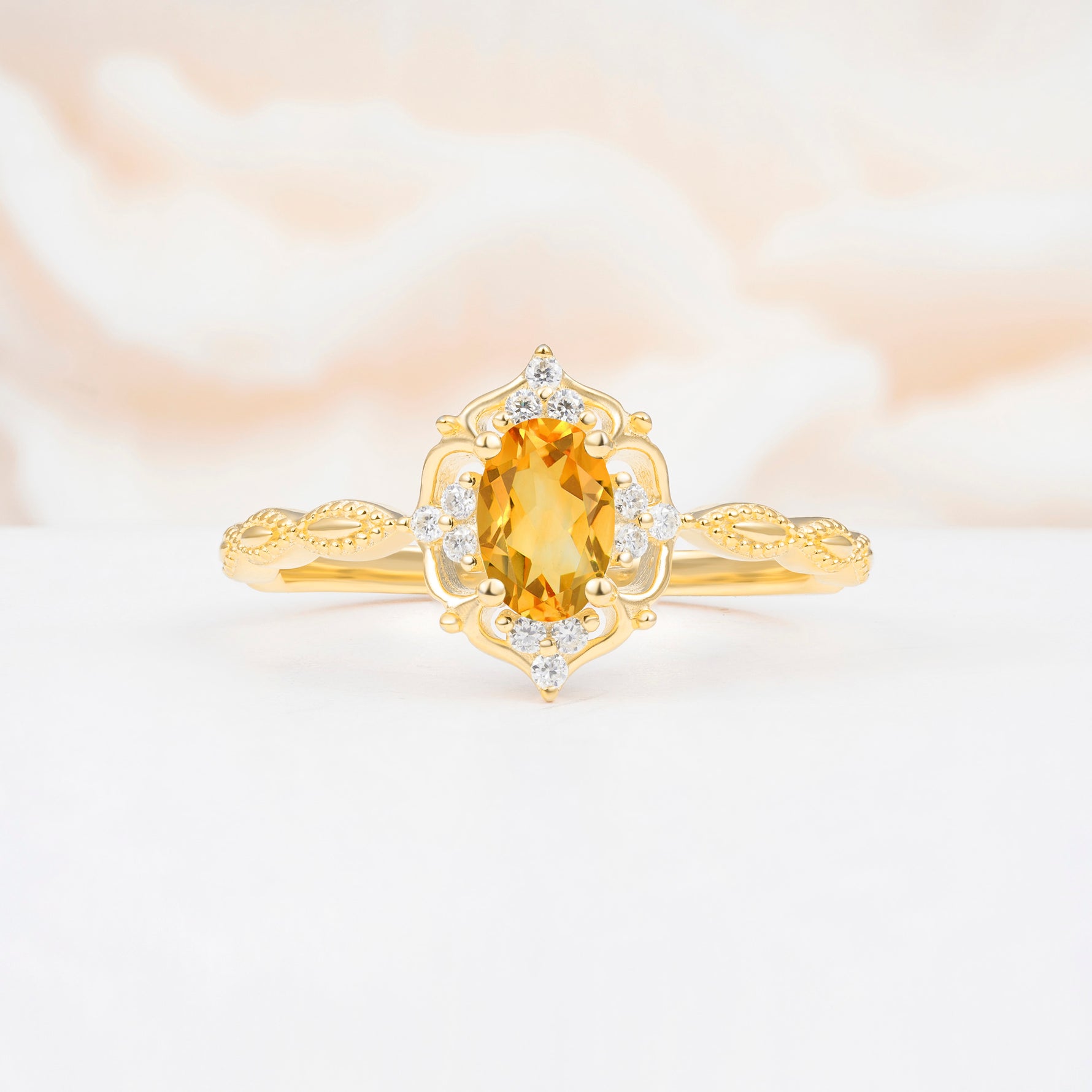 ML07068 Citrine Ring - Yellow-Gold