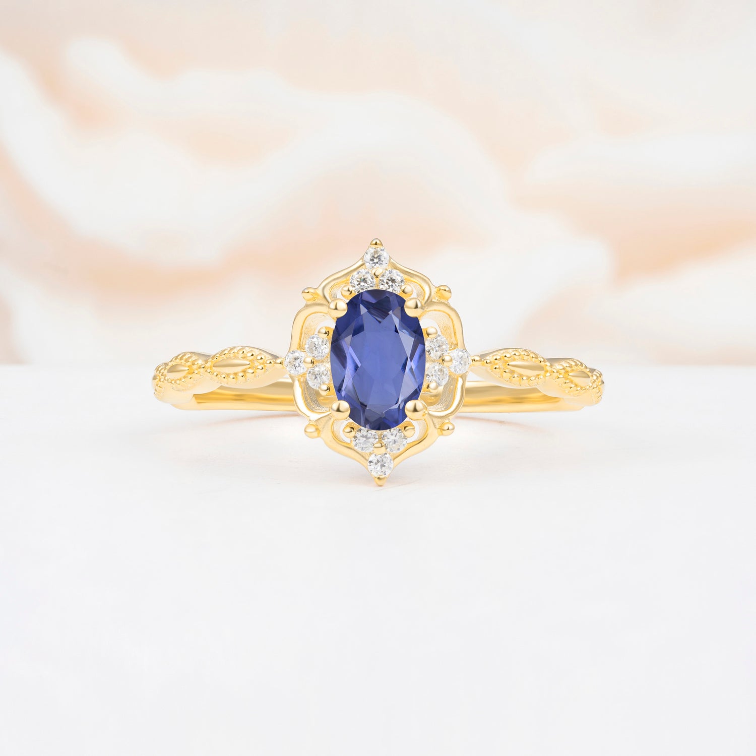 ML07068 Tanzanite Ring - Yellow-Gold