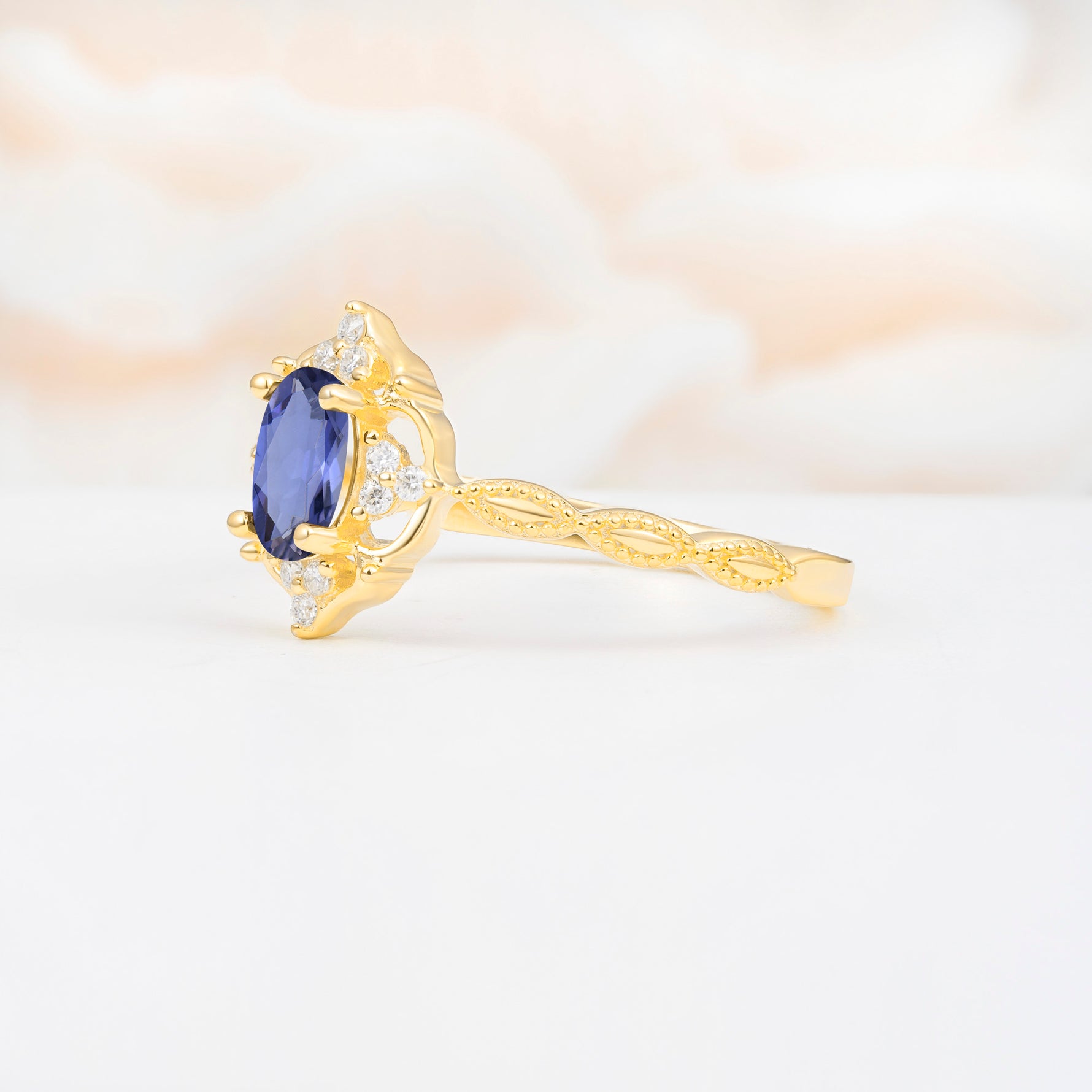 ML07068 Tanzanite Ring - White-Gold