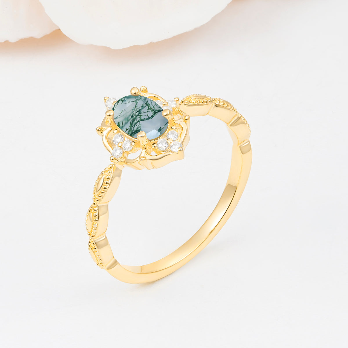 ML07068 Moss Agate Ring - Additional view
