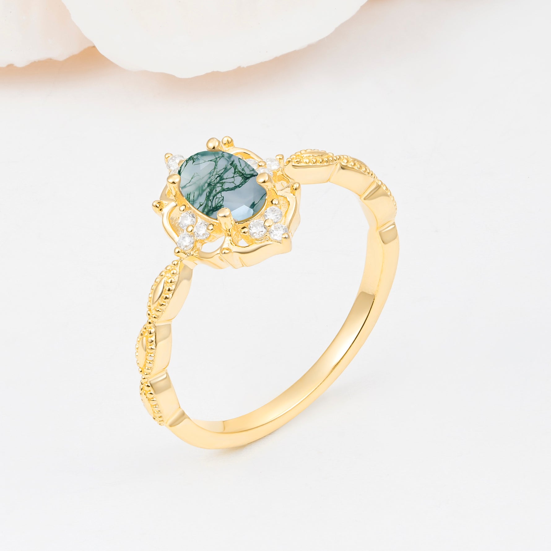 ML07068 Moss Agate Ring - Additional view