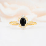 ML07068 Black Onyx Ring - Yellow-Gold