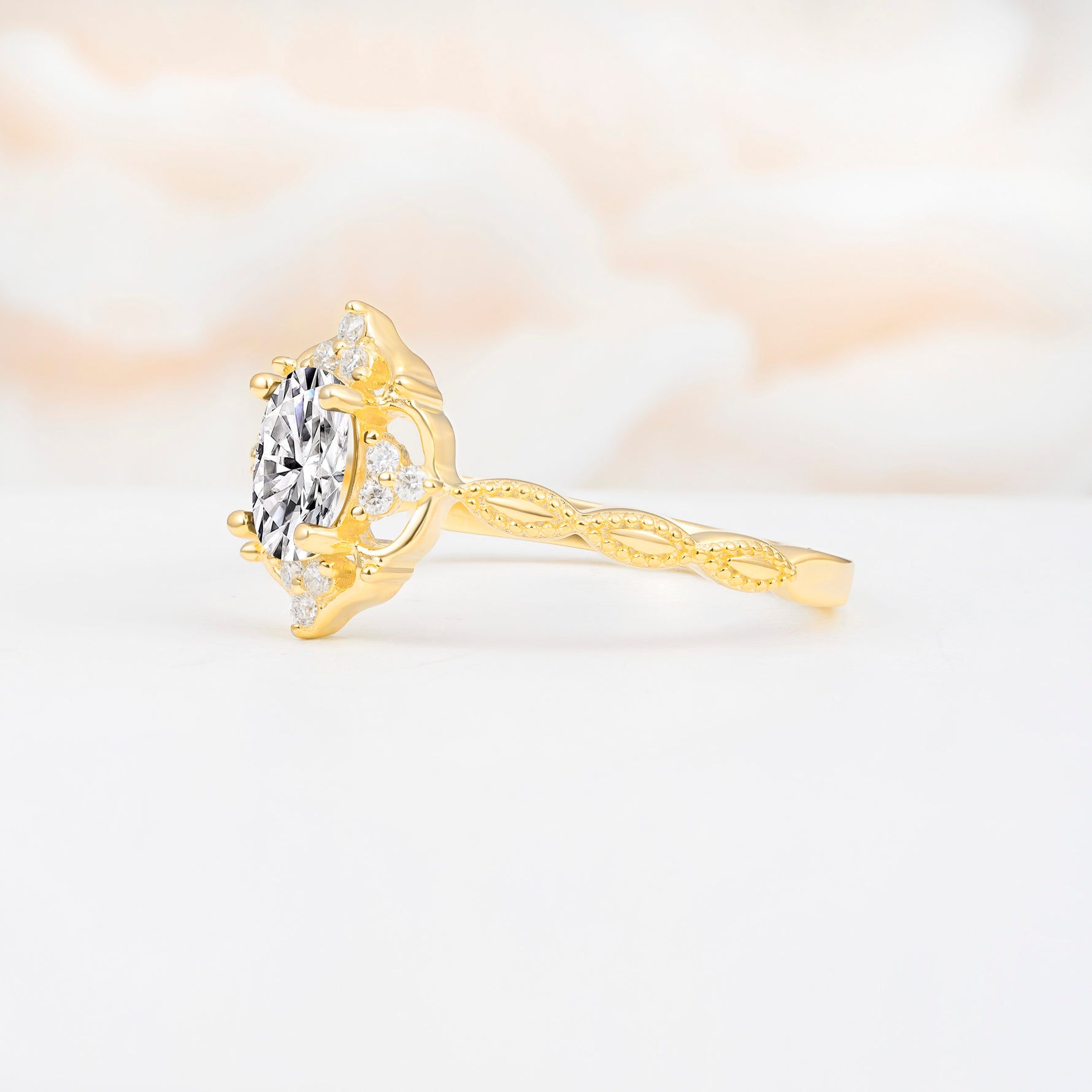 ML07068 Lab Diamond Ring - White-Gold