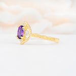 ML07068 Amethyst Ring - White-Gold