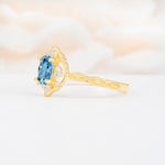 ML07068 Aquamarine Ring - White-Gold