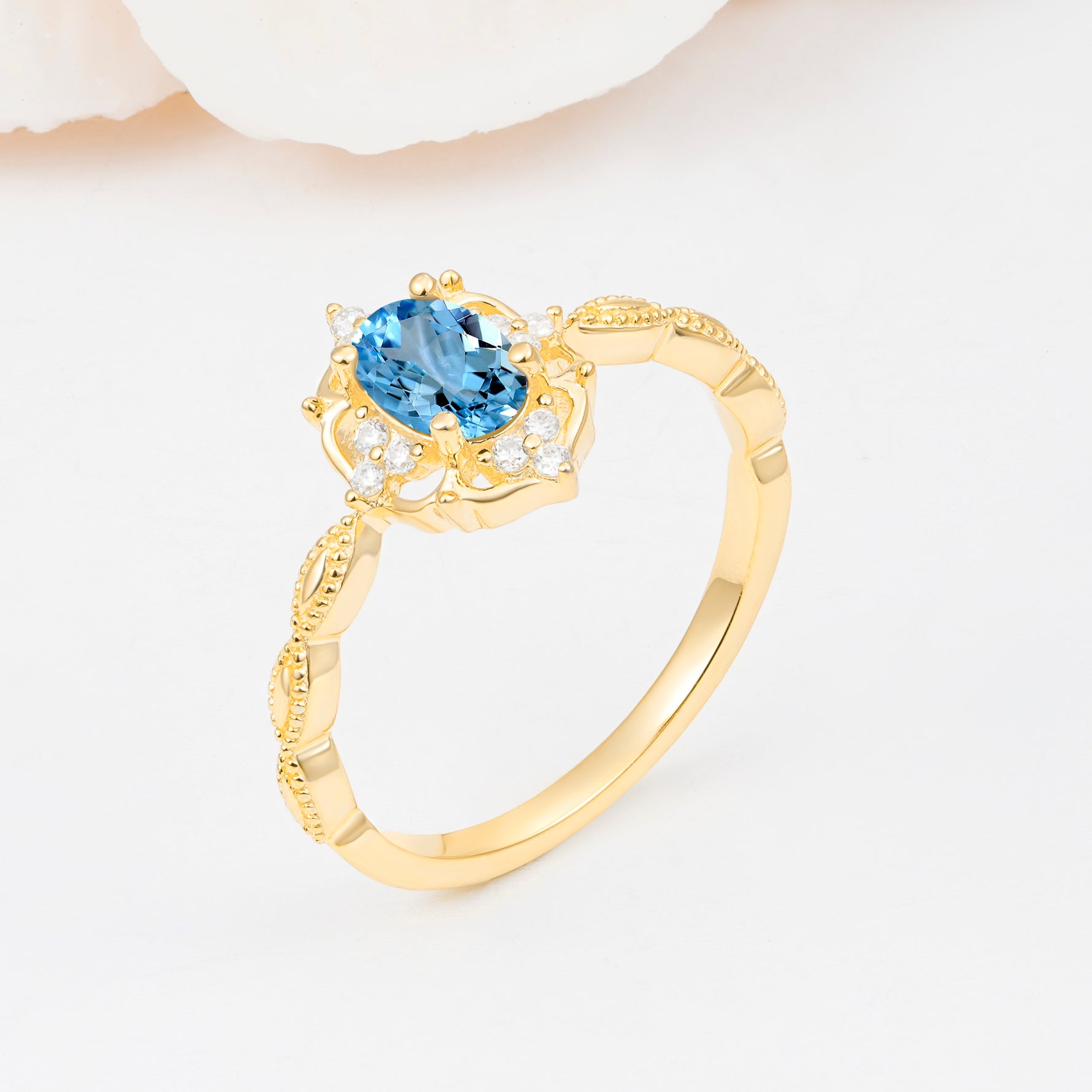 ML07068 Aquamarine Ring - Additional view