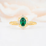 ML07068 Emerald Ring - Yellow-Gold