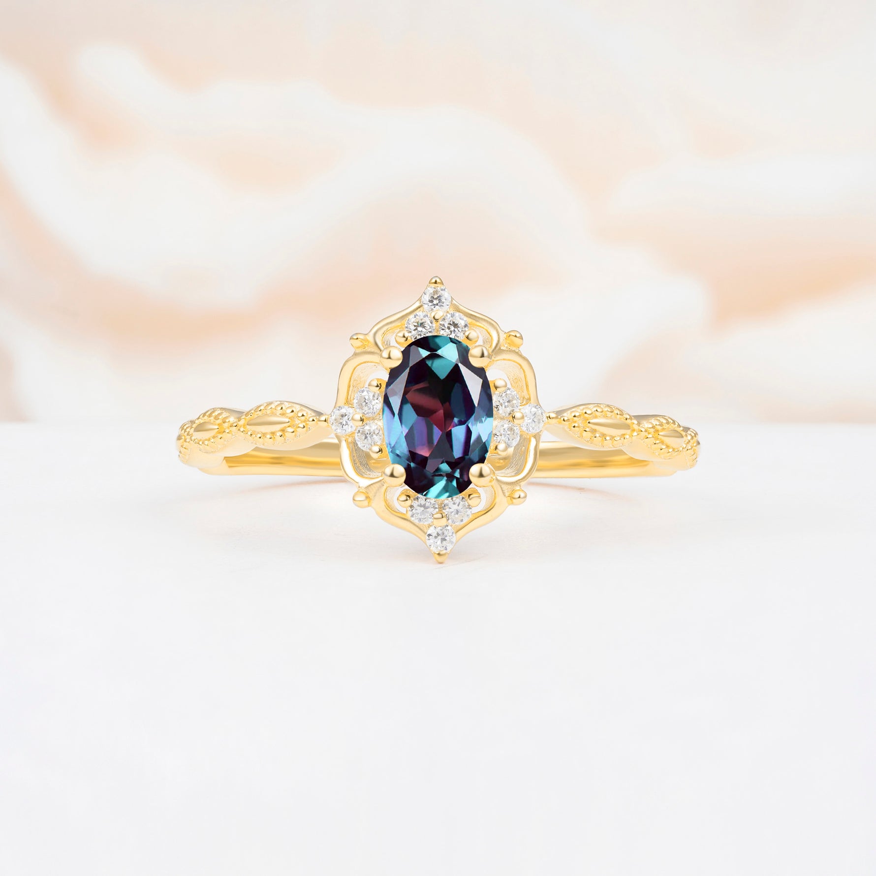 ML07068 Alexandrite Ring - Yellow-Gold