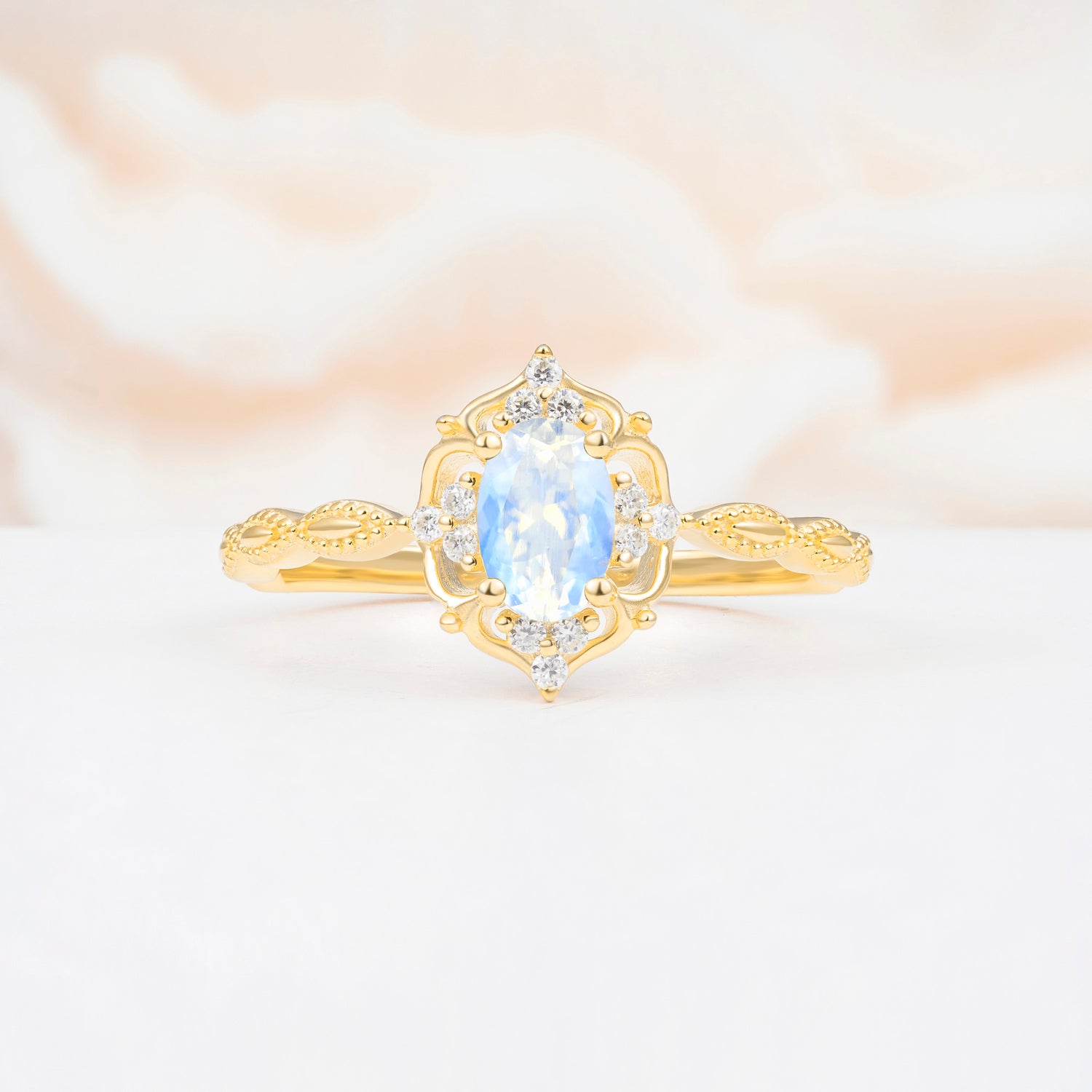 ML07068 Moonstone Ring - Yellow-Gold
