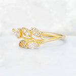 Marquise Cut Moissanite Leaf Wrap Fashion Ring - Additional view