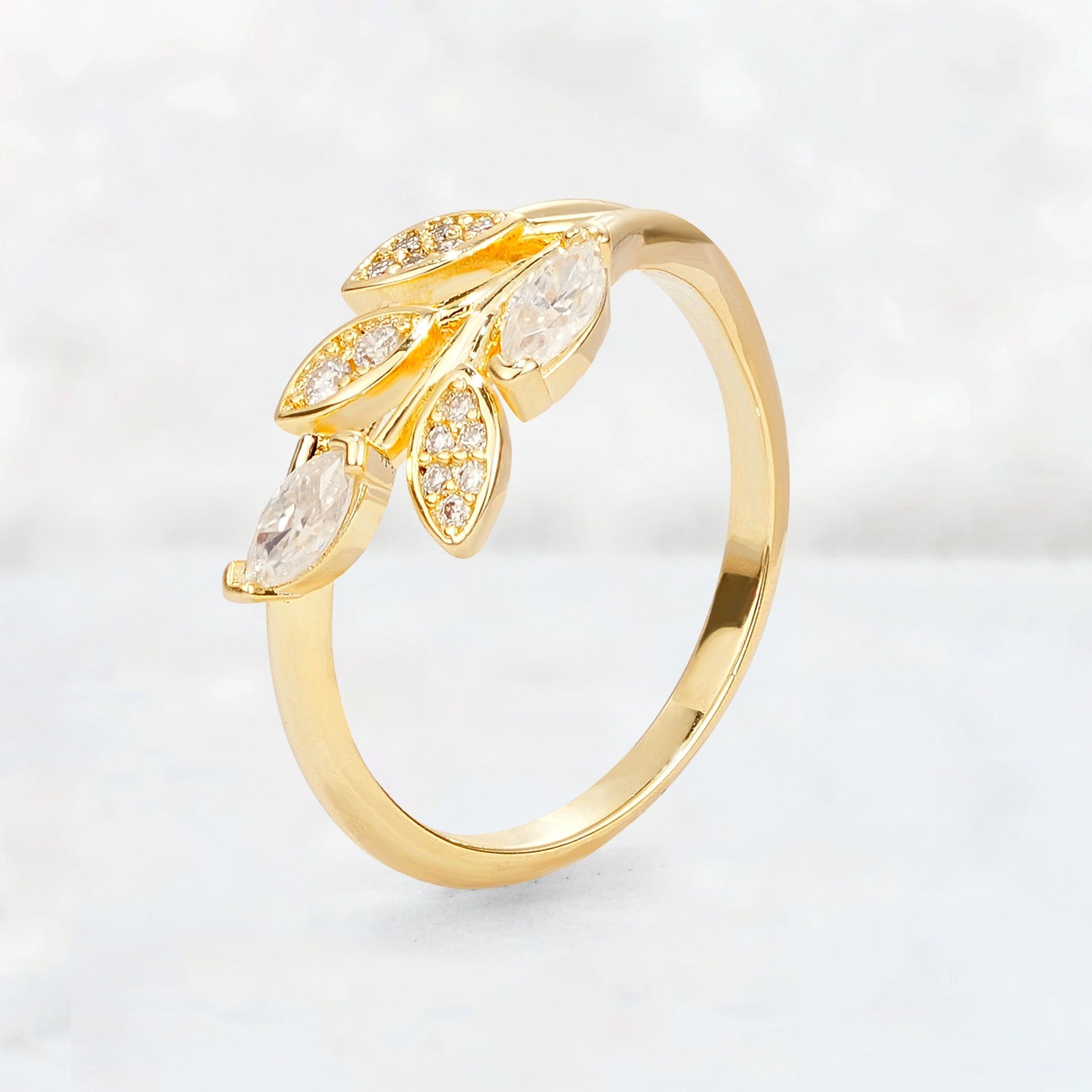 Marquise Cut Moissanite Leaf Wrap Fashion Ring - Additional view