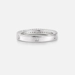 Princess Cut Moissanite Men’s Wedding Band with Pavé Edge Detail - Additional view