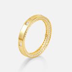Princess Cut Moissanite Men’s Wedding Band with Pavé Edge Detail - Additional view