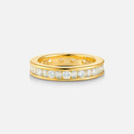 Baguette and Round Moissanite Channel Set Men’s Wedding Band - Additional view