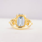 Luxury Emerald Cut Cluster Accent Moissanite Engagement Ring - Additional view