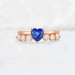 Heart Cut Sapphire Graduated Seven-Stone Engagement Ring - Additional view