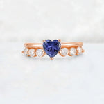 Heart Cut Tanzanite Graduated Seven-Stone Engagement Ring - Additional view