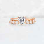 Heart Cut Lab Diamond Graduated Seven-Stone Engagement Ring - Additional view