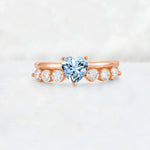 Heart Cut Aquamarine Graduated Seven-Stone Engagement Ring - Additional view