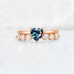Heart Cut Alexandrite Graduated Seven-Stone Engagement Ring - Additional view
