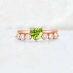 Heart Cut Peridot Graduated Seven-Stone Engagement Ring - Additional view