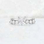 Heart Cut Moissanite Graduated Seven-Stone Engagement Ring - Additional view