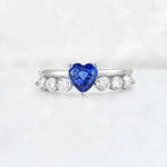 Heart Cut Sapphire Graduated Seven-Stone Engagement Ring - Additional view