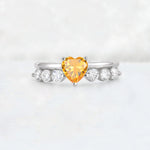 Heart Cut Citrine Graduated Seven-Stone Engagement Ring - Additional view