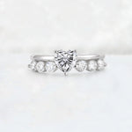 Heart Cut Lab Diamond Graduated Seven-Stone Engagement Ring - Additional view