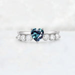 Heart Cut Alexandrite Graduated Seven-Stone Engagement Ring - Additional view