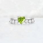 Heart Cut Peridot Graduated Seven-Stone Engagement Ring - Additional view
