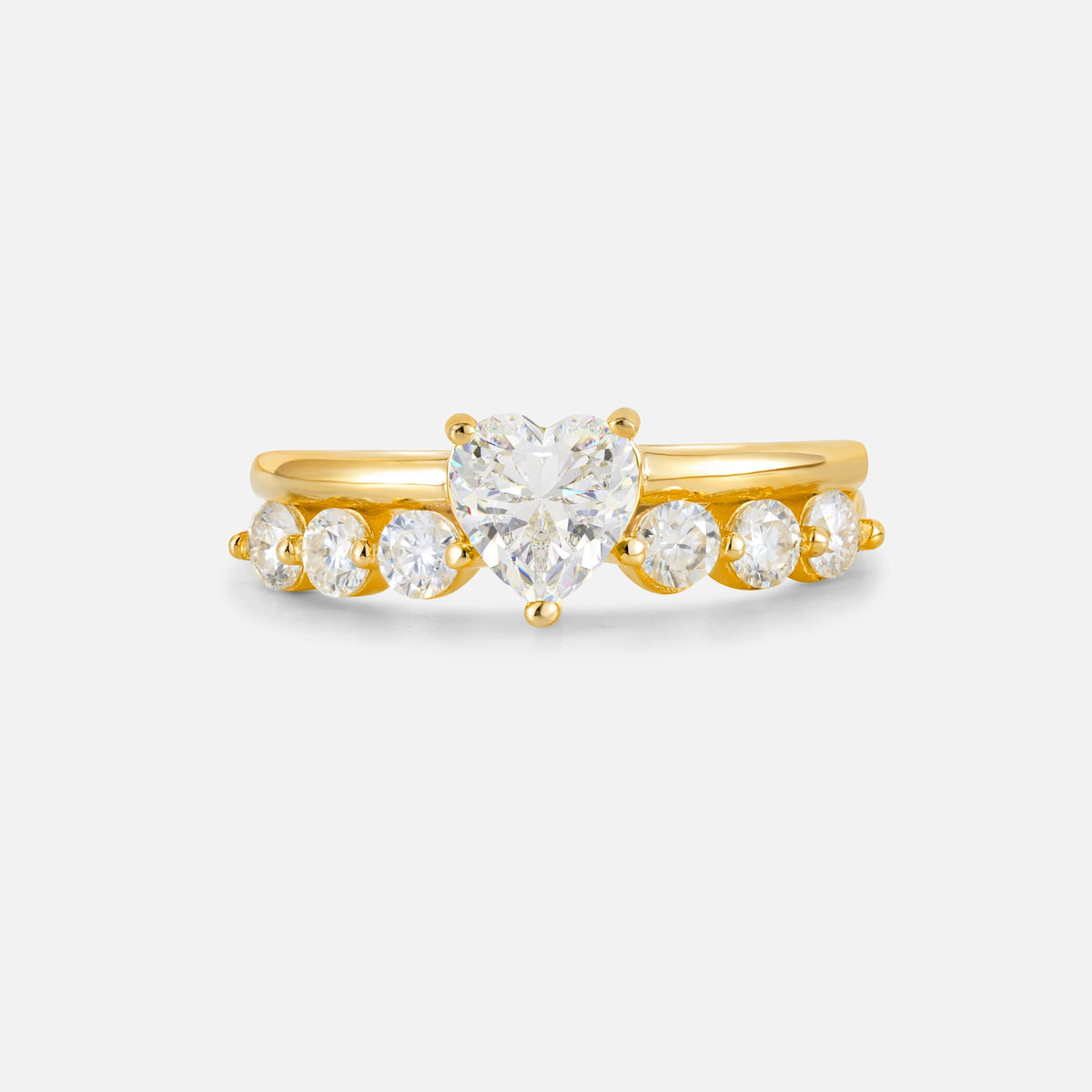 Heart Cut Moissanite Graduated Seven-Stone Engagement Ring - Additional view